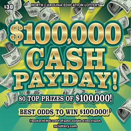 $100,000 Cash Payday scratch-off ticket