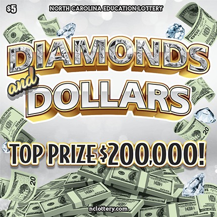 Diamonds and Dollars scratch-off ticket