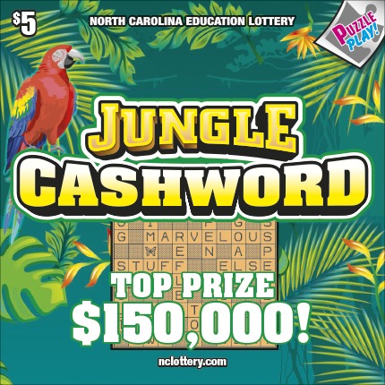 Jungle Cashword scratch-off ticket