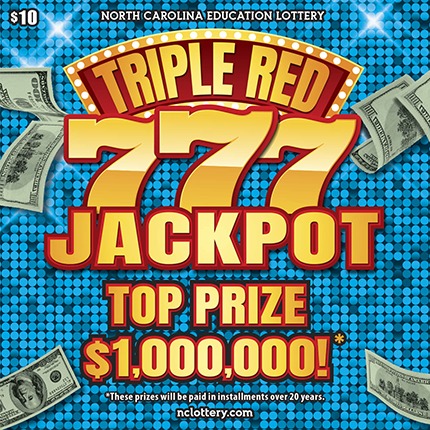 Triple Red 777 Jackpot scratch-off ticket