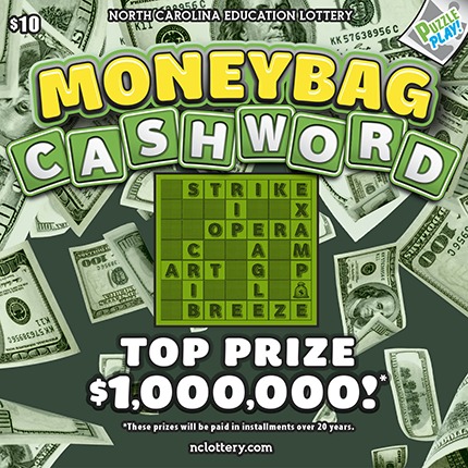 Moneybag Cashword scratch-off ticket