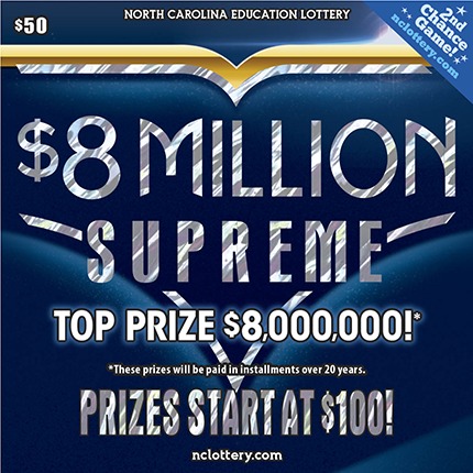 $8 Million Supreme scratch-off ticket