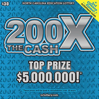 200X The Cash scratch-off ticket
