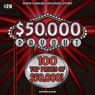 $50,000 Payout scratch-off ticket