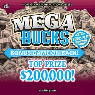 MEGA BUCKS scratch-off ticket