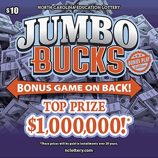 JUMBO BUCKS scratch-off ticket