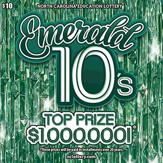 Emerald 10's scratch-off ticket