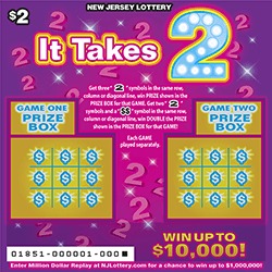 It Takes 2 scratch-off ticket