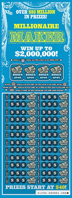 Millionaire Maker scratch-off ticket