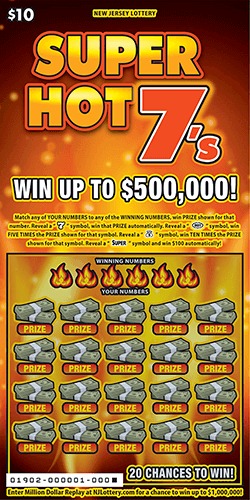 Super Hot 7's scratch-off ticket