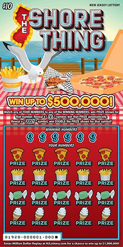 The Shore Thing scratch-off ticket