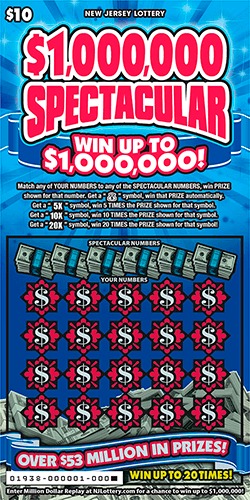 $1,000,000 Spectacular scratch-off ticket