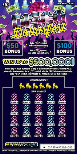 Disco Dollarfest scratch-off ticket