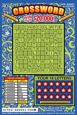 Crossword scratch-off ticket