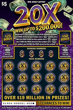 20X scratch-off ticket
