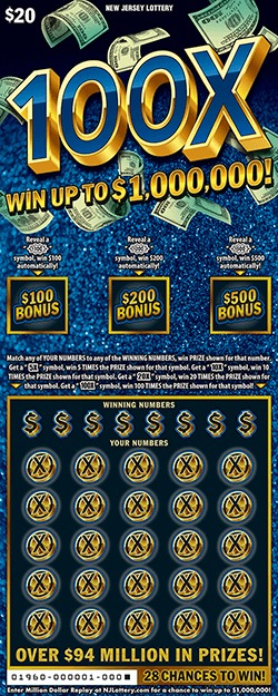 100X scratch-off ticket