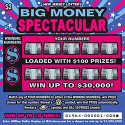 Big Money Spectacular scratch-off ticket