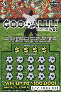 Goooalll! For The Win scratch-off ticket