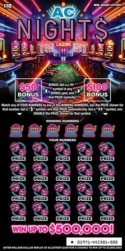 AC Night$ scratch-off ticket