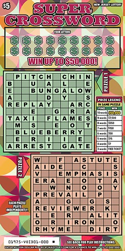 Super Crossword scratch-off ticket