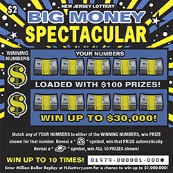Big Money Spectacular scratch-off ticket