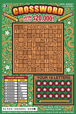 Crossword scratch-off ticket