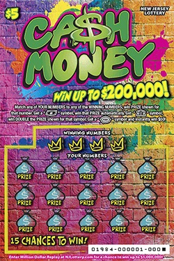 Ca$h Money scratch-off ticket