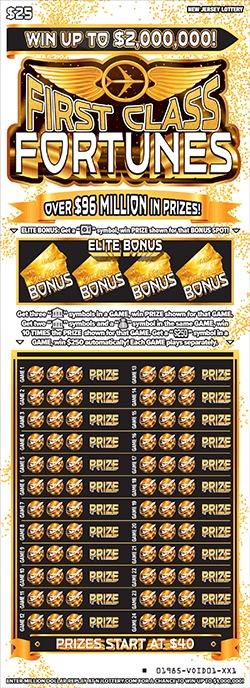 First Class Fortunes scratch-off ticket