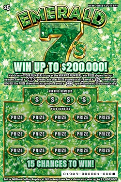Emerald 7's scratch-off ticket