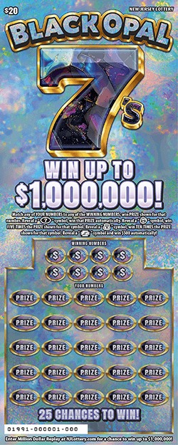 Black Opal 7's scratch-off ticket