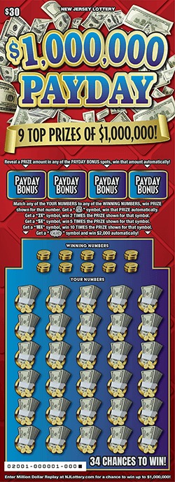 $1,000,000 Payday scratch-off ticket