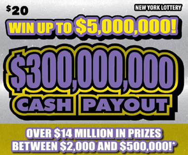 $300,000,000 CASH PAYOUT scratch-off ticket