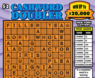 CASHWORD DOUBLER scratch-off ticket