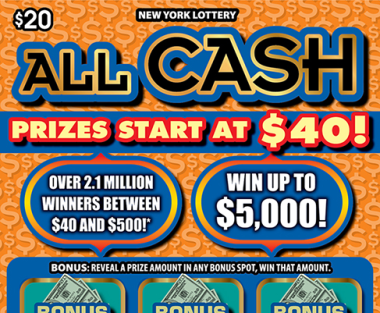 ALL CASH scratch-off ticket