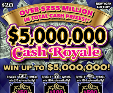 $5,000,000 CASH ROYALE scratch-off ticket