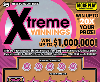 XTREME WINNINGS scratch-off ticket
