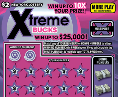 XTREME BUCKS scratch-off ticket