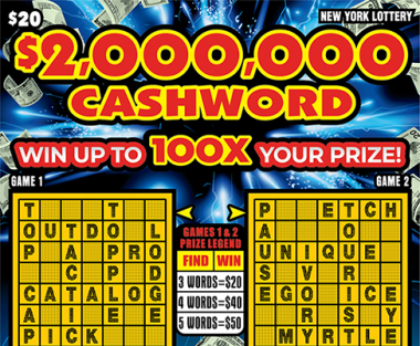 $2,000,000 CASHWORD scratch-off ticket