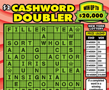 CASHWORD DOUBLER scratch-off ticket