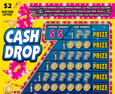 CASH DROP scratch-off ticket