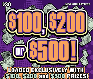 $100, $200 0R $500 scratch-off ticket