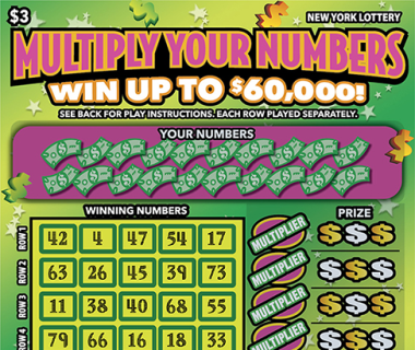 MULTIPLY YOUR NUMBERS scratch-off ticket