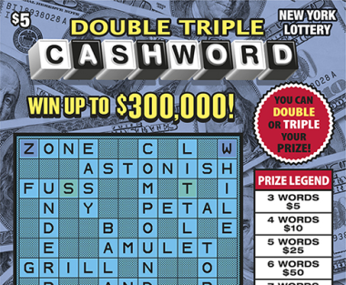 DOUBLE TRIPLE CASHWORD scratch-off ticket
