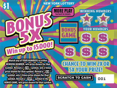 BONUS 5X scratch-off ticket
