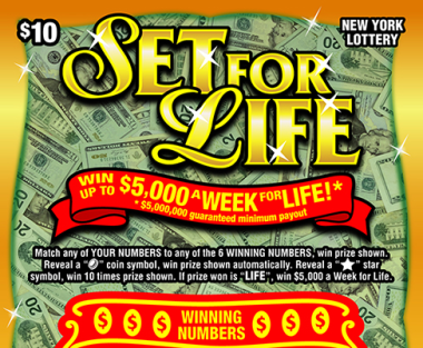 SET FOR LIFE scratch-off ticket