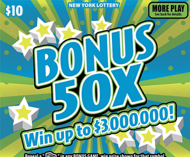 BONUS 50X scratch-off ticket