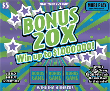 BONUS 20X scratch-off ticket