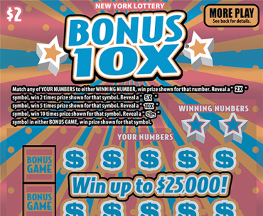 BONUS 10X scratch-off ticket