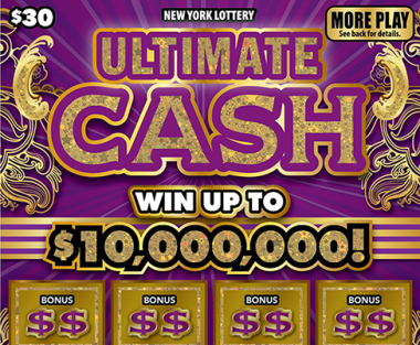 ULTIMATE CASH scratch-off ticket