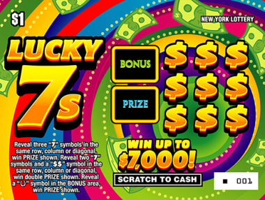 LUCKY 7'S scratch-off ticket